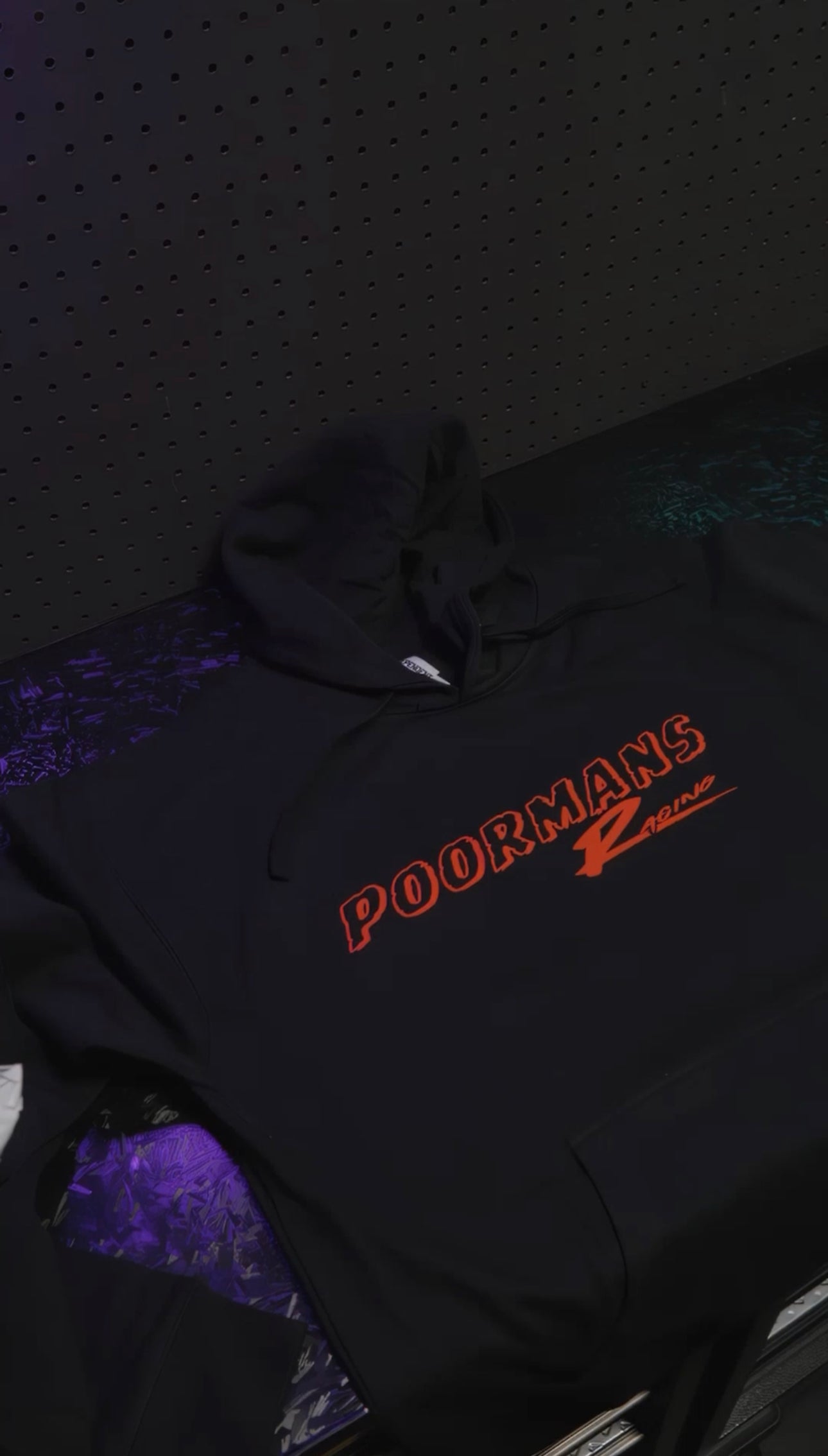 POORMANSRACING REFLECTIVE HOODIE (OG LOGO)