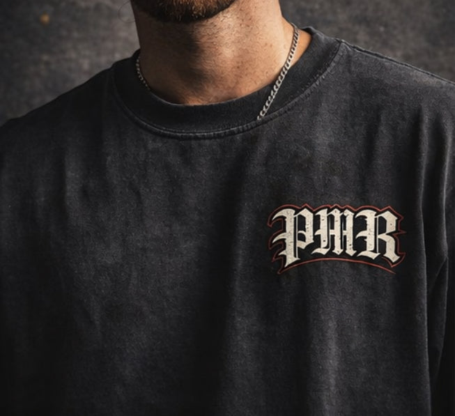 PMR Blackletter Tee – Washed Black