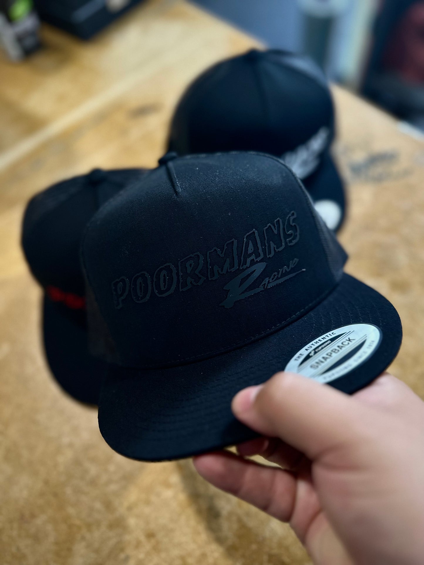 POORMANS RACING SNAP BACK (BLACK/BLACK)