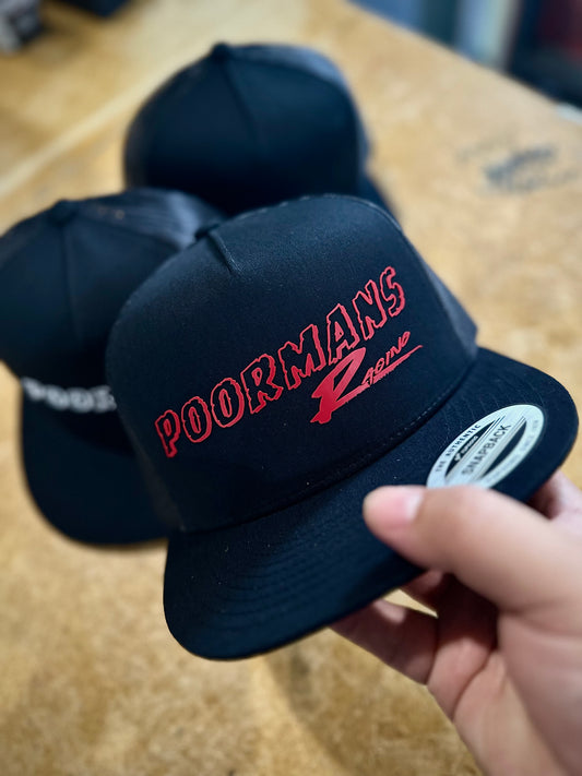 POORMANSRACING SNAPBACK (RED/BLACK)